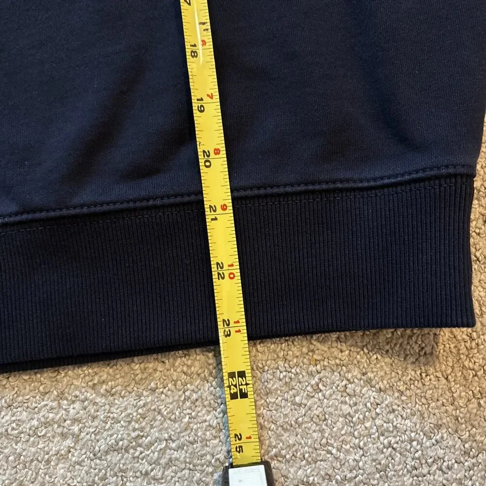 Coach Women's Navy/White Essential Half Zip Sweatshirt Sz XS Cotton Pullover